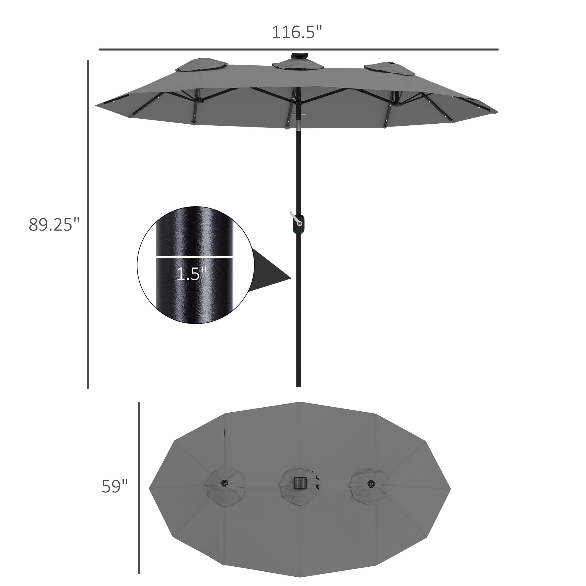 Patio Umbrella With Solar Light
