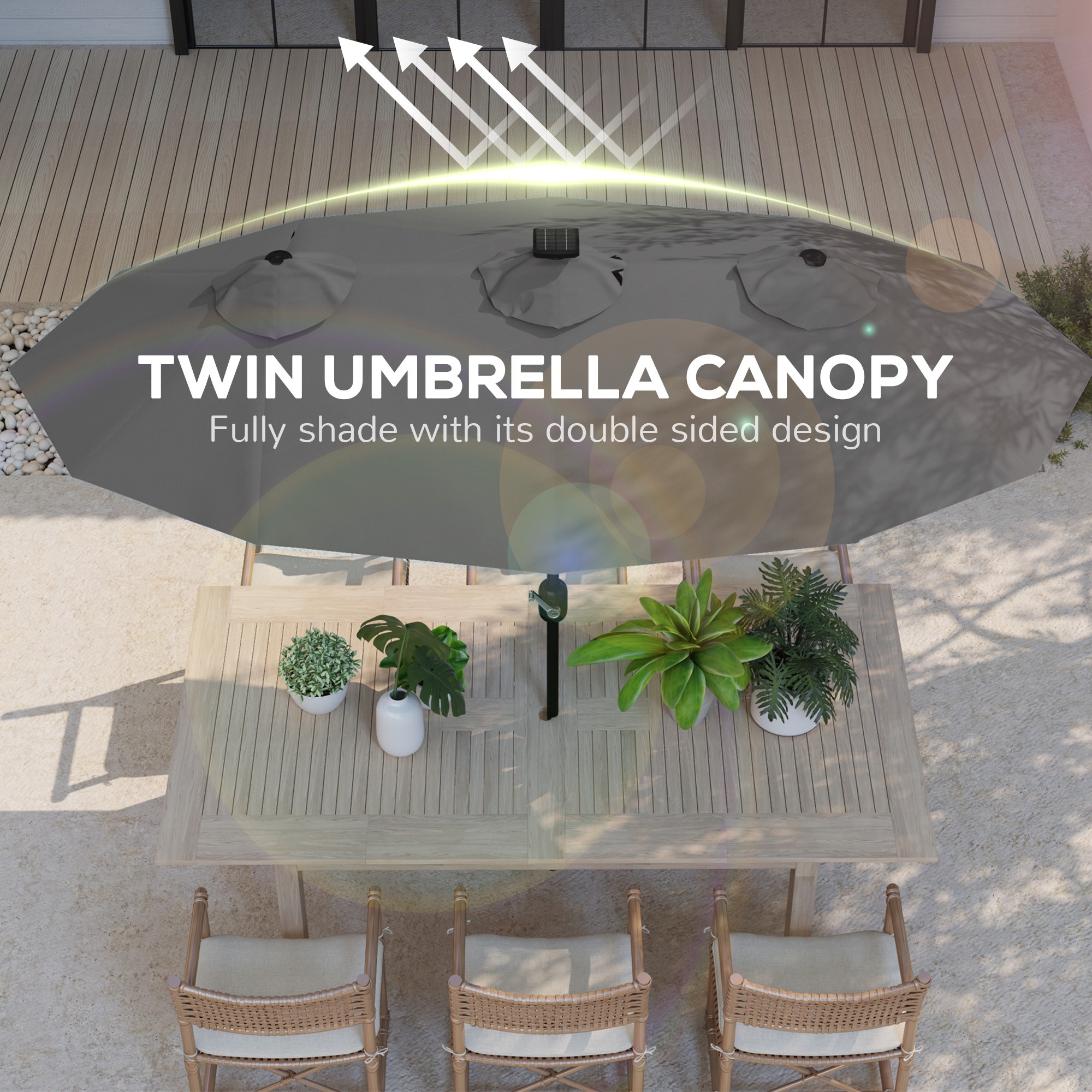 Patio Umbrella With Solar Light