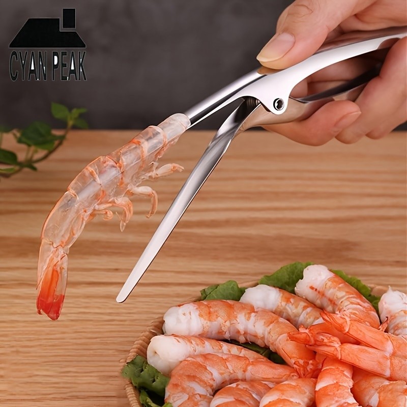 KITEOAGE Portable Stainless Steel Shrimp Peeler and Decorator