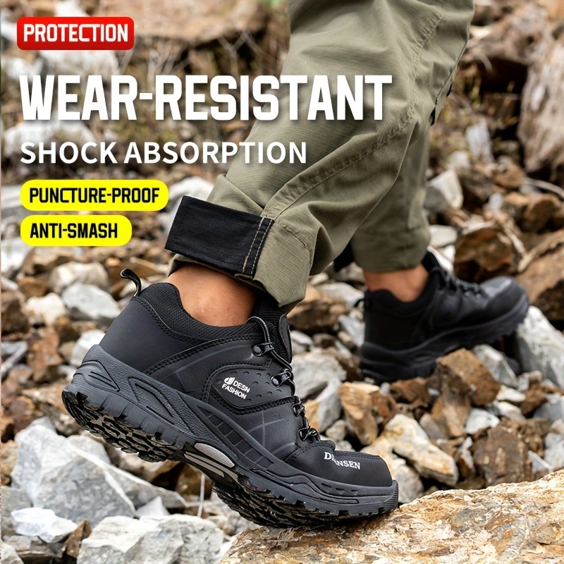 AMAWEI Men's High-Quality Work Shoes with Steel Toe Cap