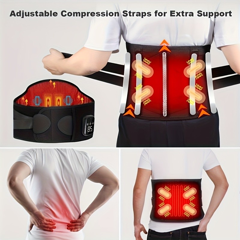 Cordless Heated Massage Waist Belt with Lumbar Support