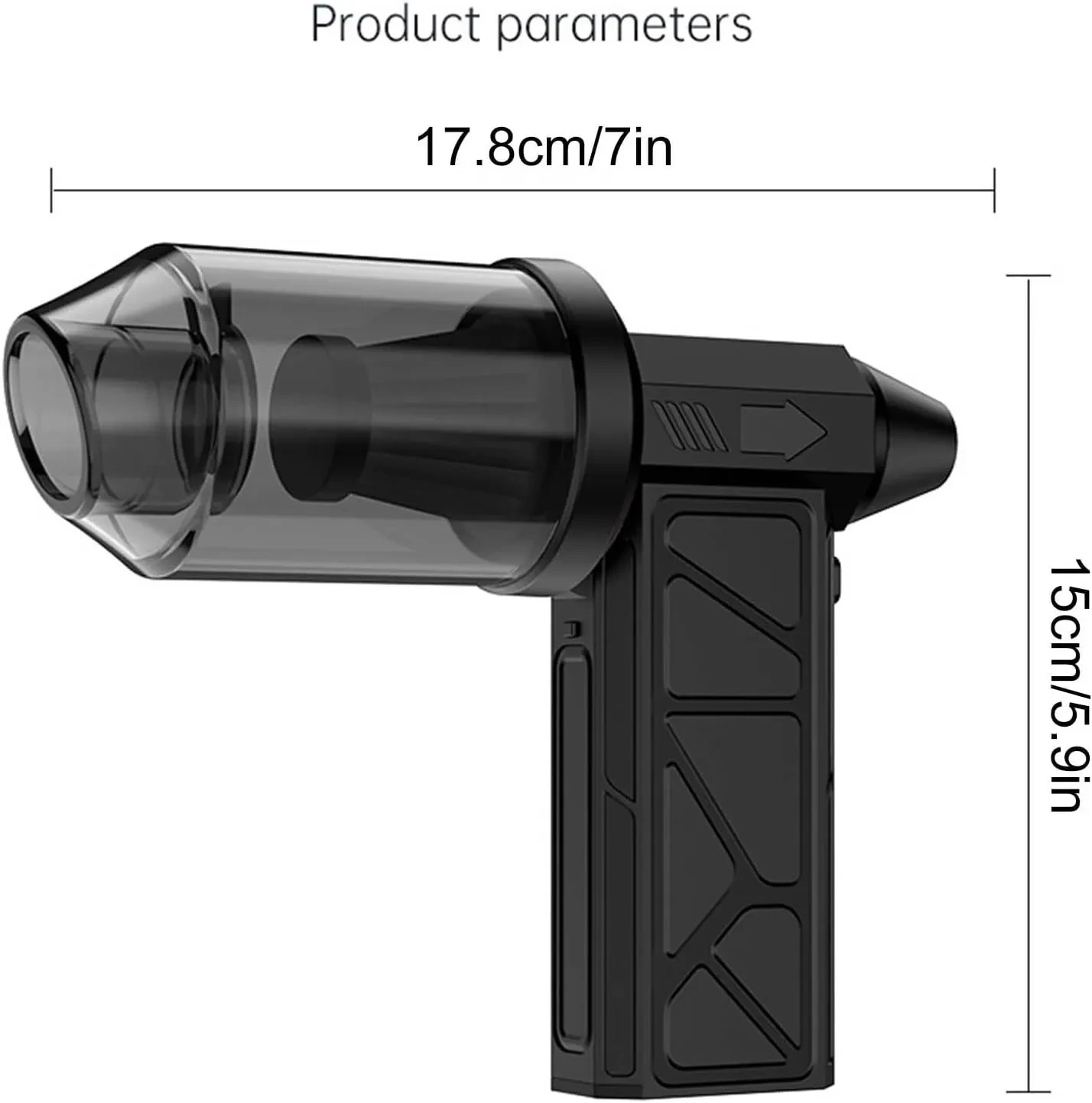 Compressed Air Duster, 130000RPM Handheld Car Vacuum-Air Blower& Pump, 4 Gear Adjustable Electric Air Duster Keyboard Duster With LED Light- Blower
