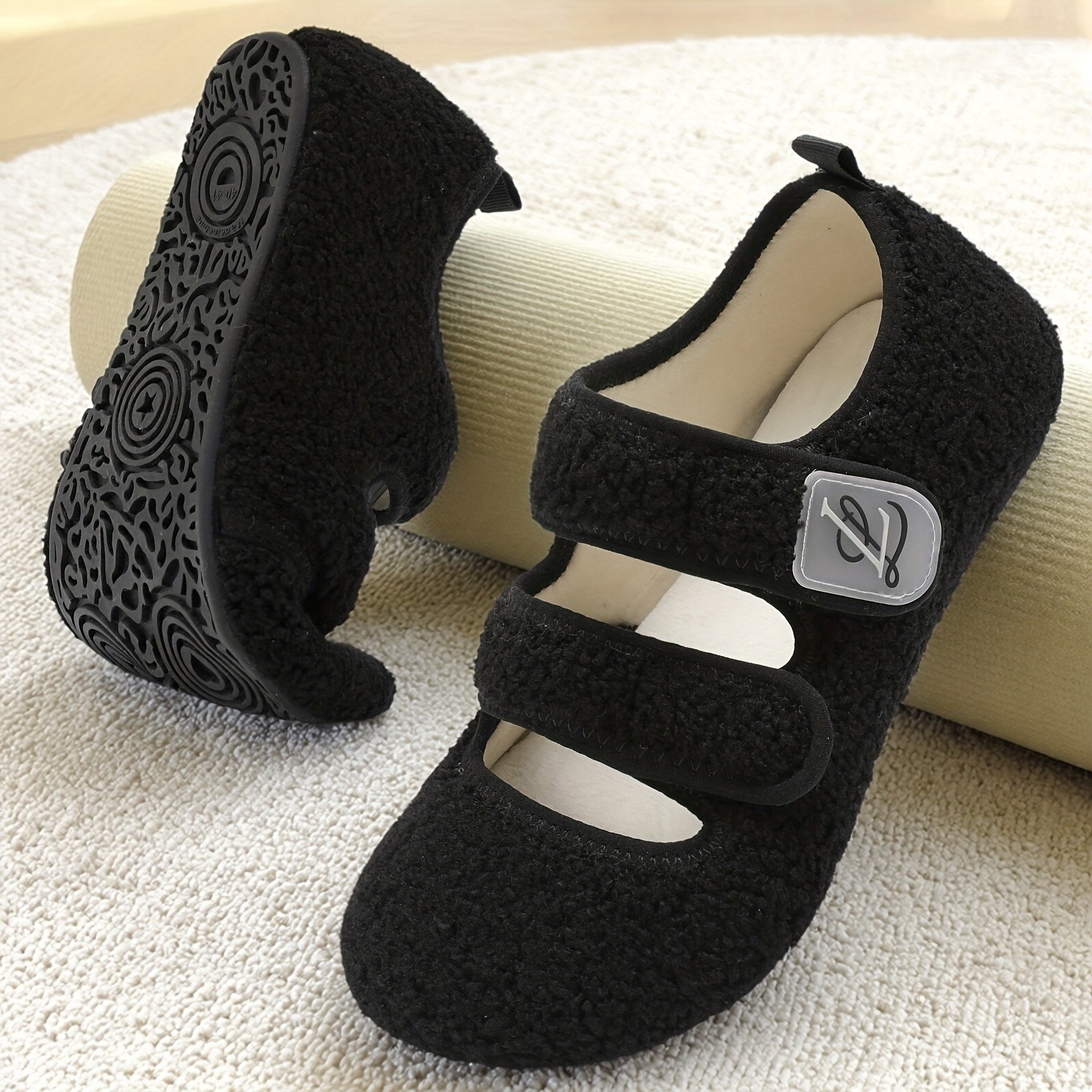 L-RUN Women's Plush Flat Shoes
