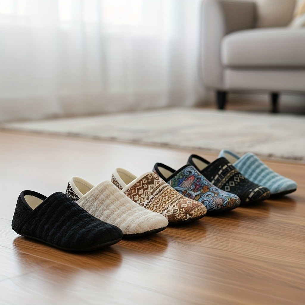 LEISFIT Men's Cozy Fleece-Lined Slippers
