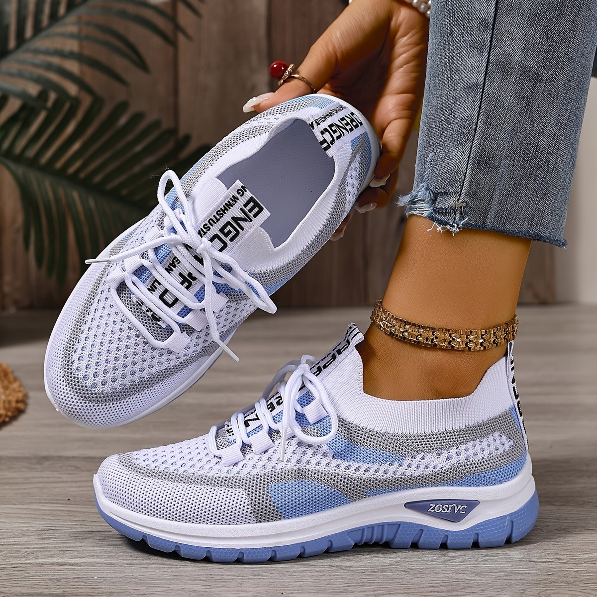 ZOSIVC Women's New White Casual Sneakers