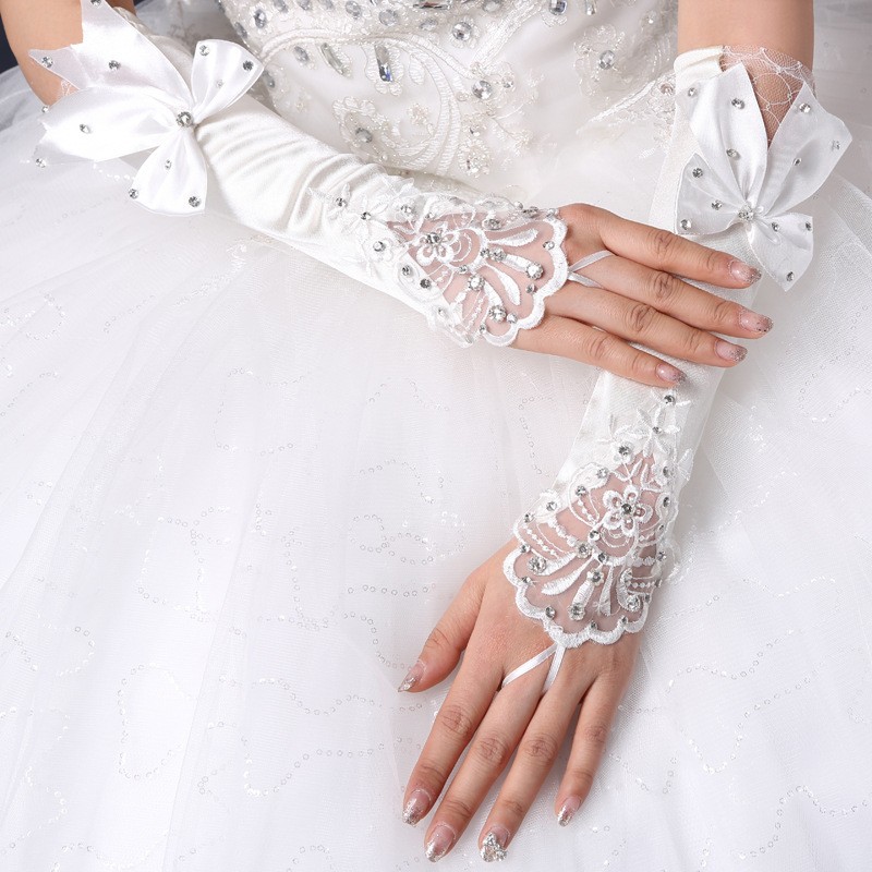 Flower Lace Wedding Gloves