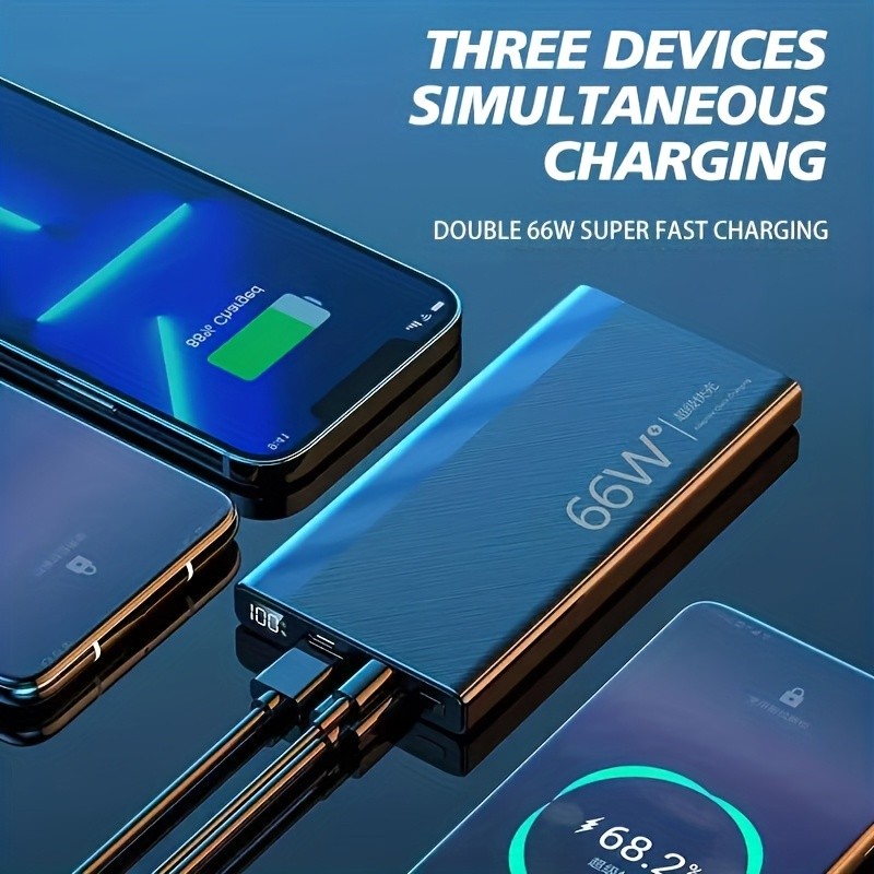 66W 20000mAh Power Bank Fast Charging Portable Charger External Battery for Your Devices