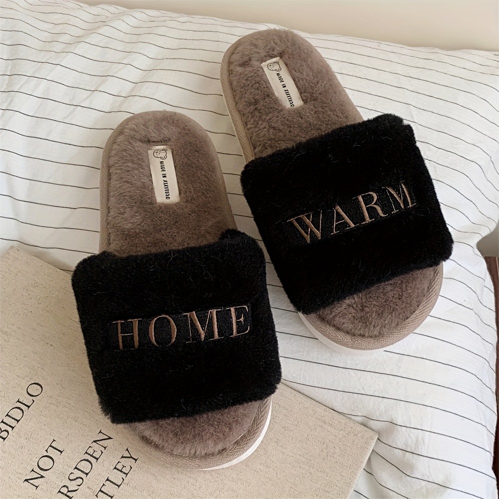 XIXITIAO Stylish and Minimalist Home Fluffy Slippers for Women
