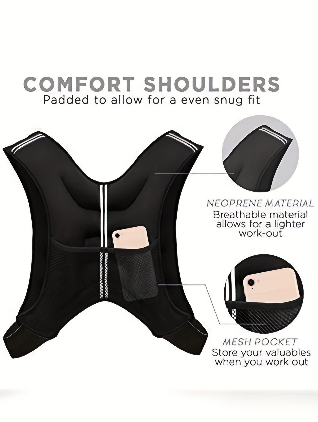 10kg Adjustable Exercise Weight Vest for Men & Women  Breathable Mesh with Padded Straps for Enhanced Workouts
