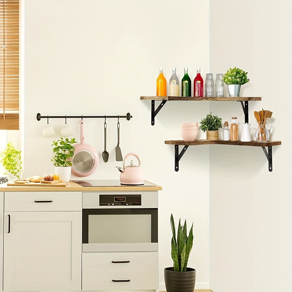 Set Of 3 Corner Floating Shelves