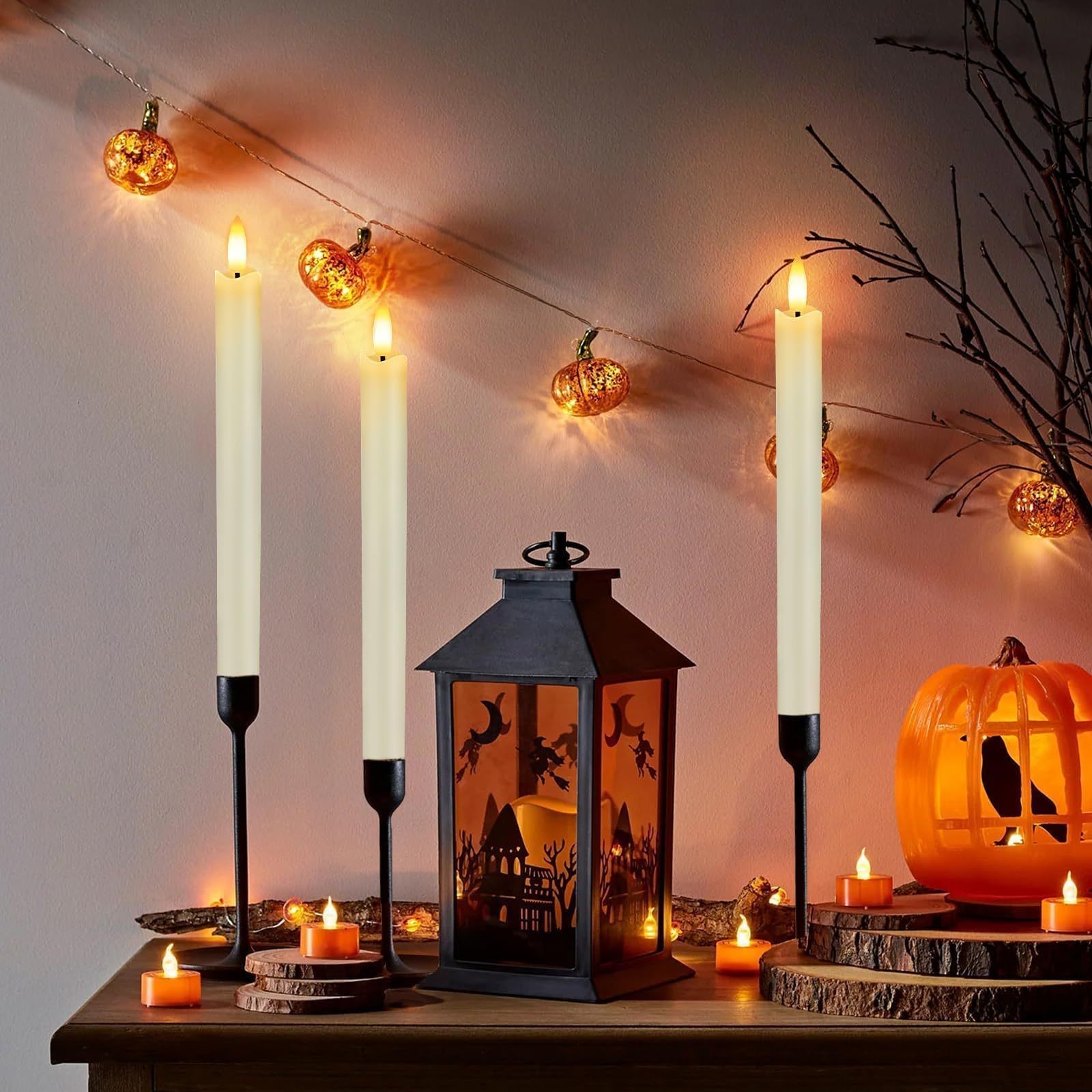 6pcs Flameless LED Cone Candles with Remote Control & 9.6-Inch Timer