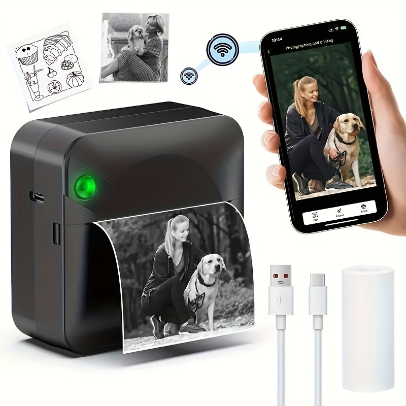 MIMIDI Ink-Free Sticker Printer Thermal Printer