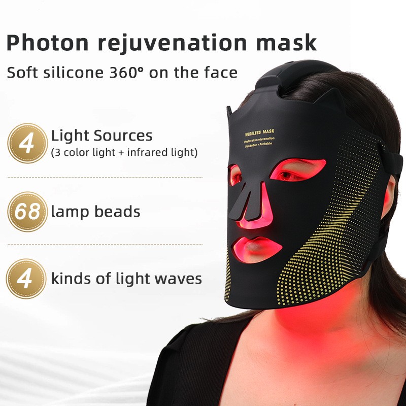 Red Blu-ray Silicone Beauty Apparatus  Advanced Home Facial Treatment for Radiant Skin