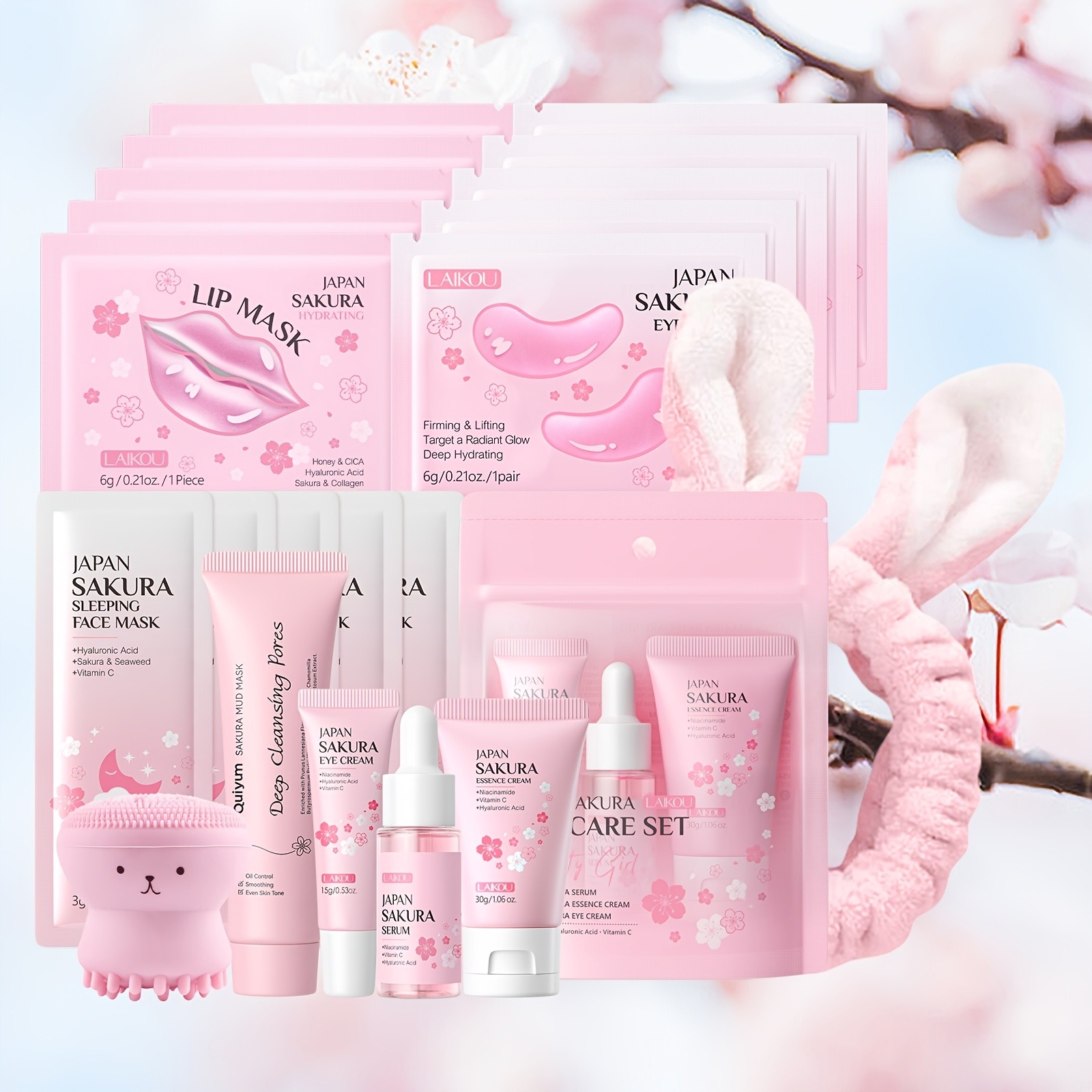 Japan Sakura Skincare Care Set  Complete Hydration and Rejuvenation