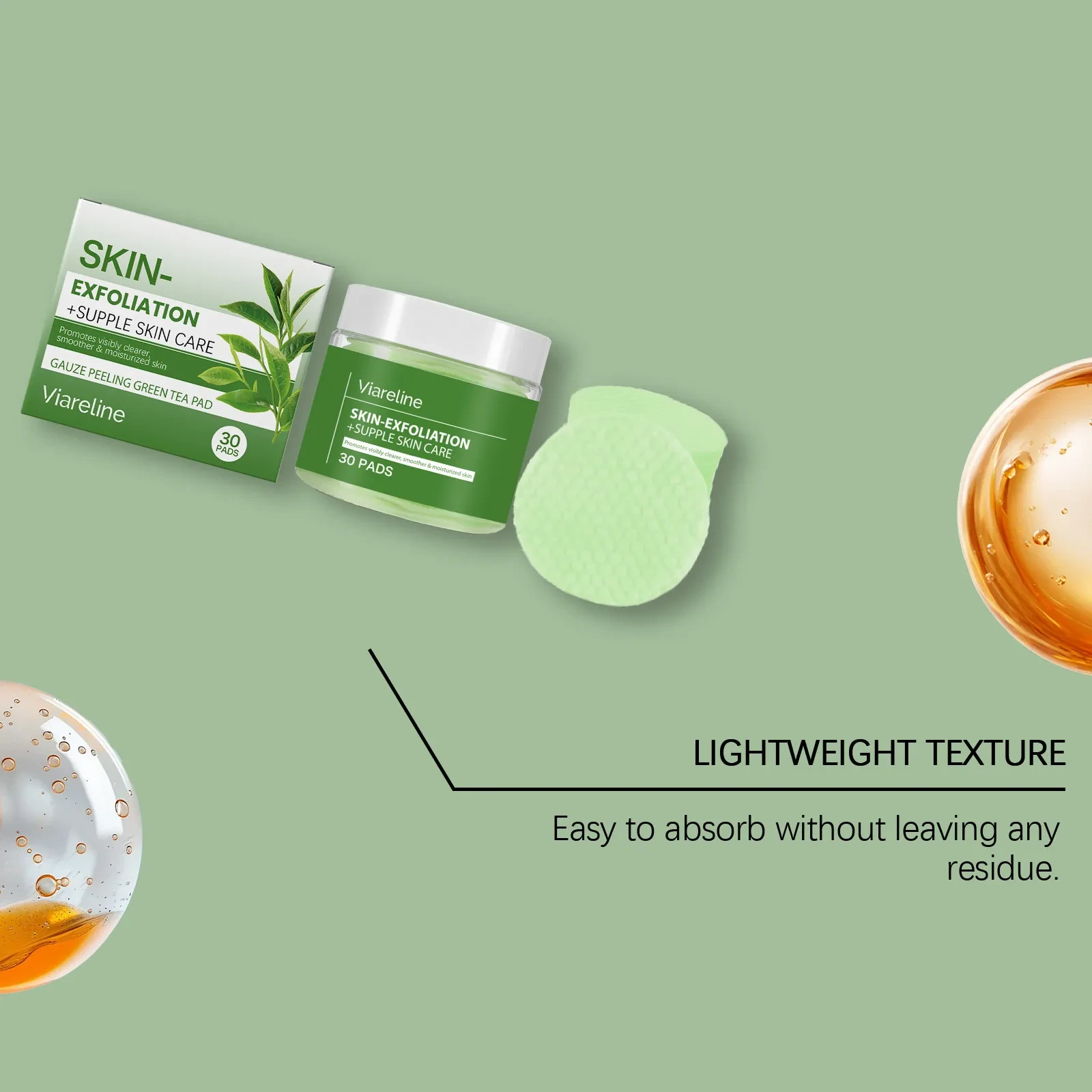 Green Tea Exfoliating Cotton Pads