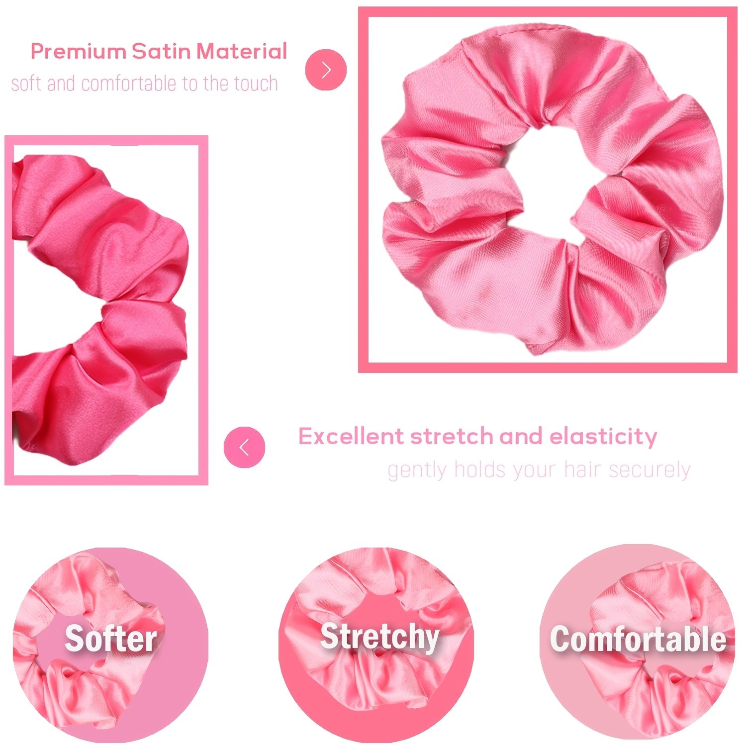 GUIJUI 12pcs Satin Scrunchies