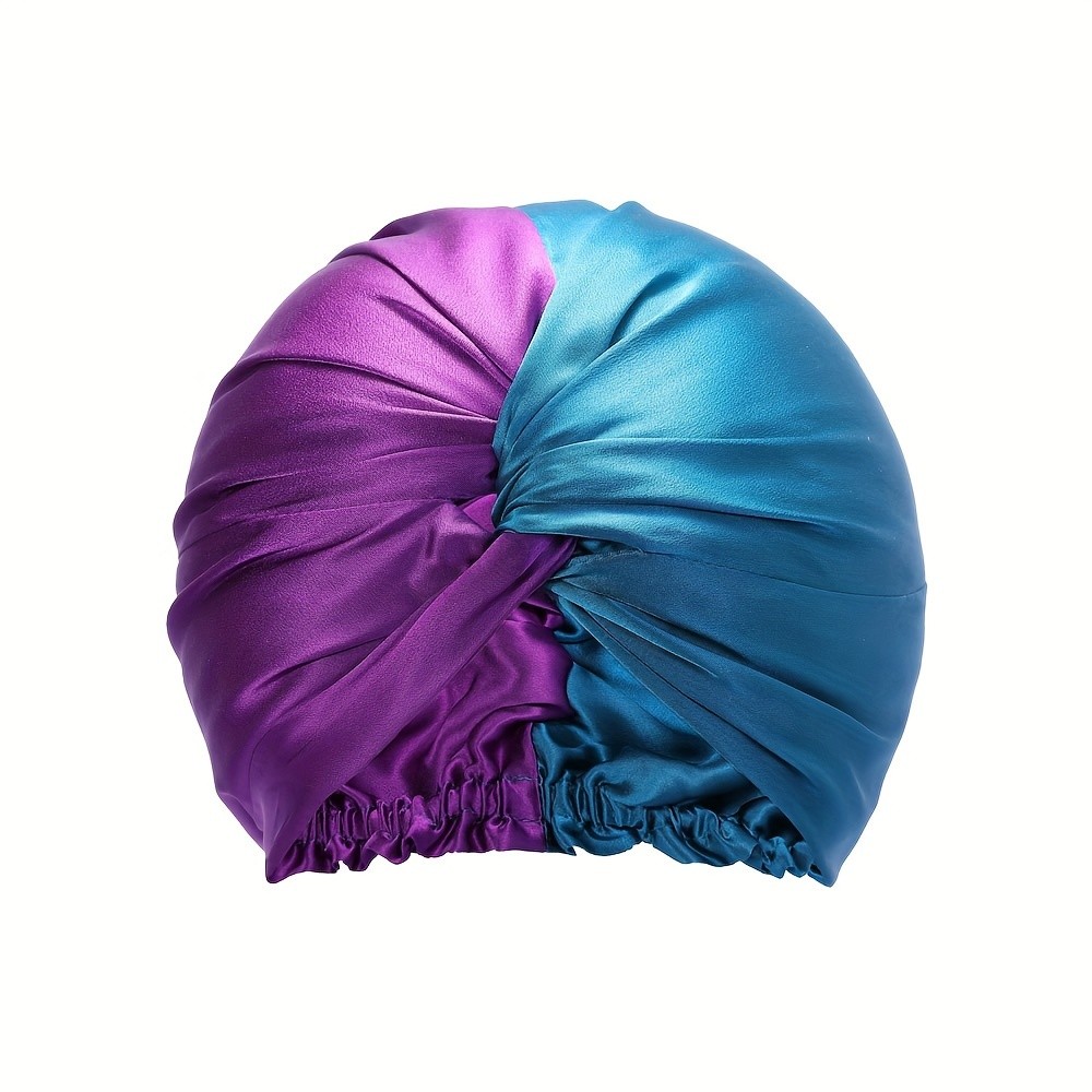 RACHEL SILK 100% Mulberry Silk Double-Layer Oversized Sleep Cap for Hair Care