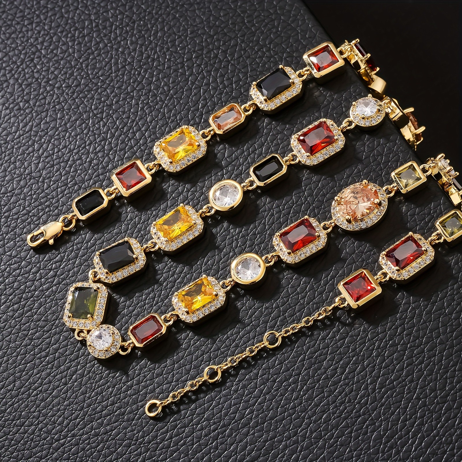 ICED CHICS 10mm Colorful Rainbow Gem Chain Necklace